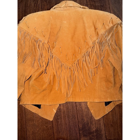 Phoenix Leather Fringe Light Tan‎ Short Large Sized Jacket made in the USA Used - Picture 12 of 12